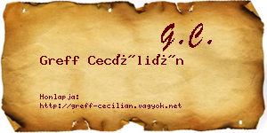 Greff Cecílián névjegykártya